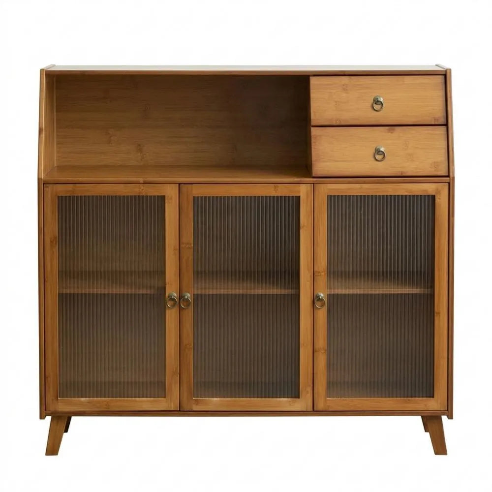 Moderner Glastür-Küchenschrank mit Schubladen für Wohnzimmer und Küche
