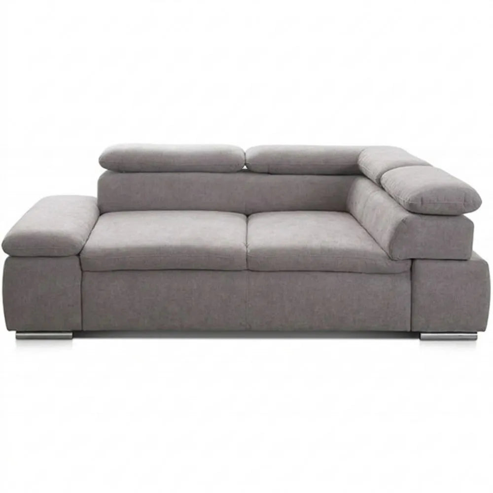 Großes Eck-Schlafsofa mit Ottomanen und verstellbaren Kopfstützen, Modernes Design, 274 x 66 x 228 cm, Grau
