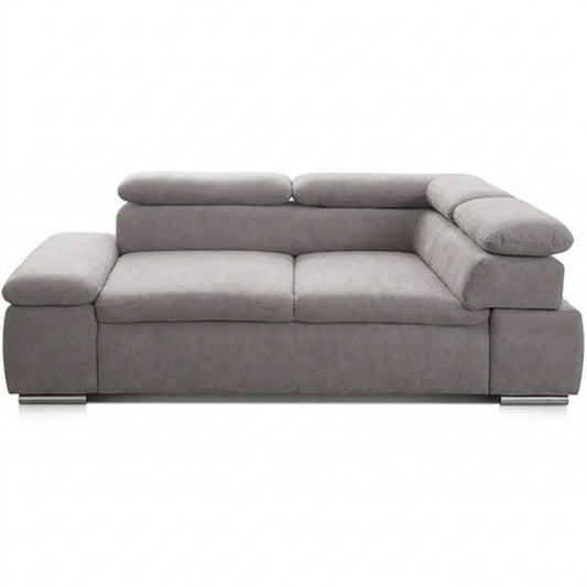 Großes Eck-Schlafsofa mit Ottomanen und verstellbaren Kopfstützen, Modernes Design, 274 x 66 x 228 cm, Grau