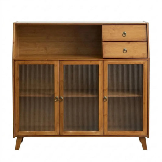 Moderner Glastür-Küchenschrank mit Schubladen für Wohnzimmer und Küche