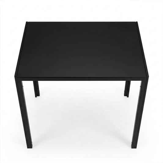 Moderner Esstisch mit Glasplatte in Schwarz, 105x60x75 cm