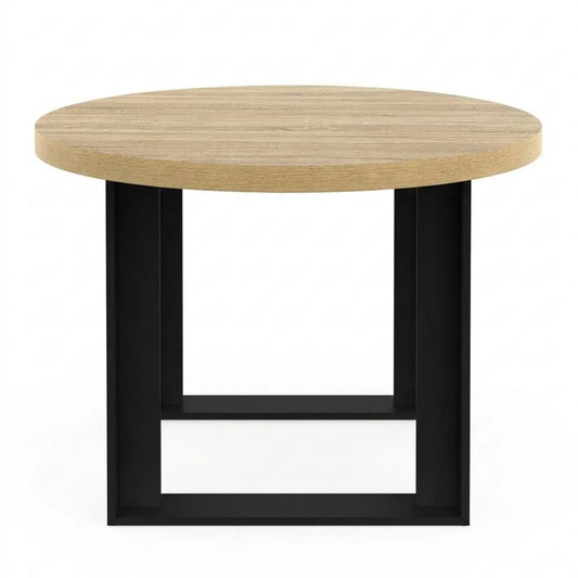 Runder Esstisch aus Holz für 4 Personen, ausziehbar, 110 cm, Schwarz